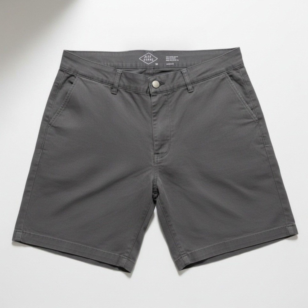 Alex Crane Cham Shorts Mens 30 Grey Organic Cotton Canvas Minimalist Sustainable